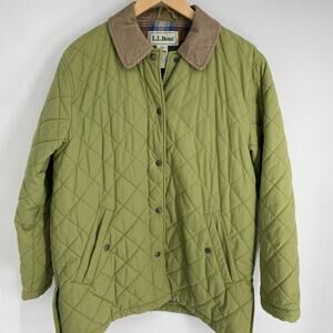 L.L. Bean Jacket Women’s Medium Green Quilted Outdoor Barn Chore Fall Winter